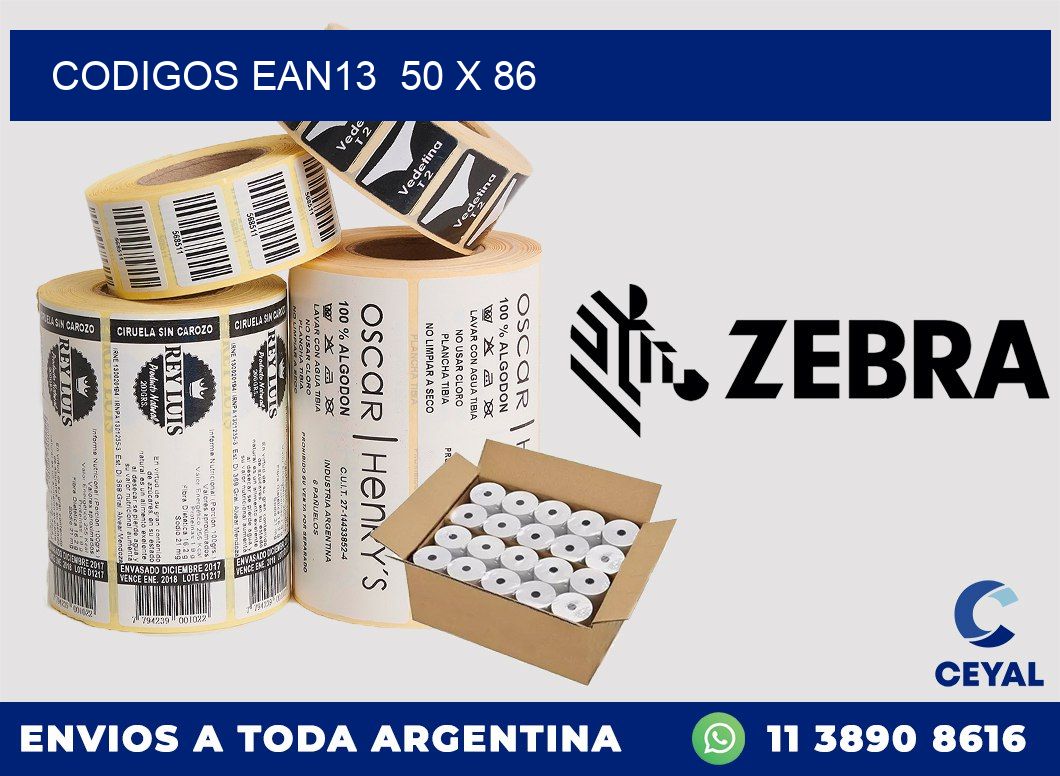 CODIGOS EAN13  50 x 86