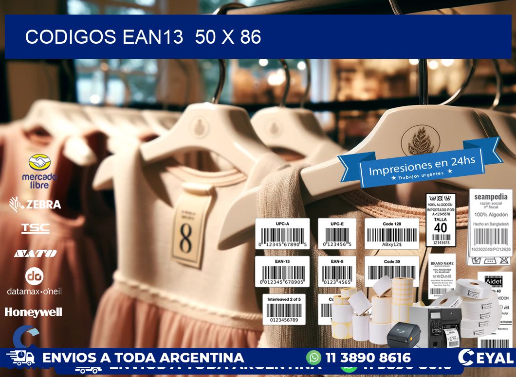 CODIGOS EAN13  50 x 86