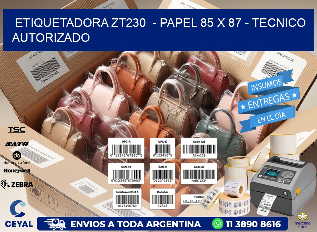 ETIQUETADORA ZT230  - PAPEL 85 x 87 - TECNICO AUTORIZADO