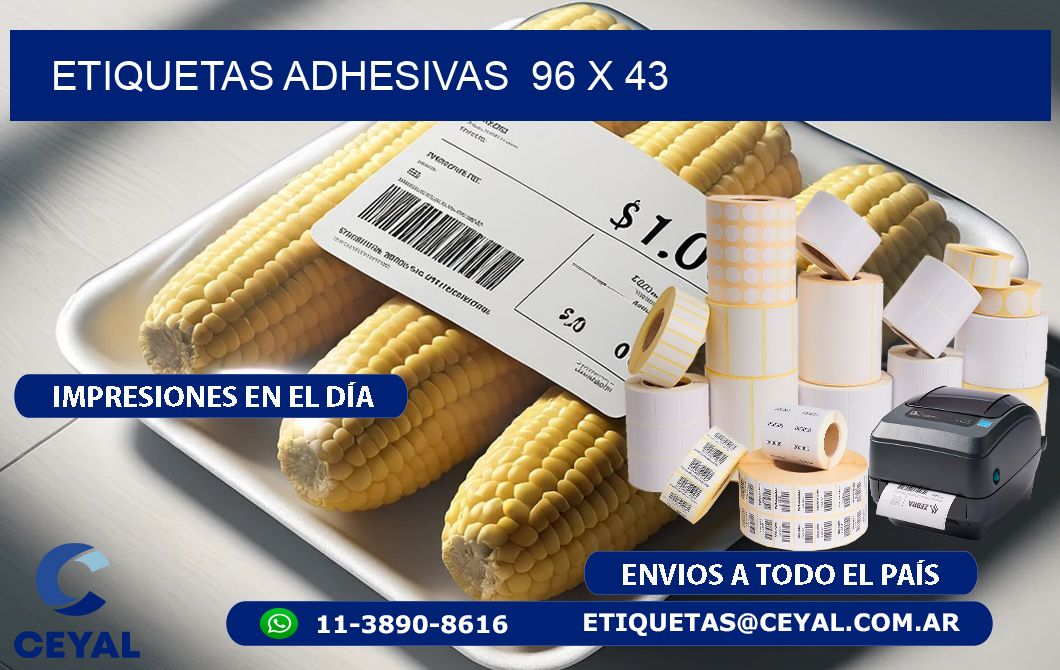 ETIQUETAS ADHESIVAS  96 x 43