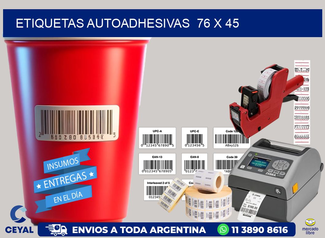 ETIQUETAS AUTOADHESIVAS  76 x 45
