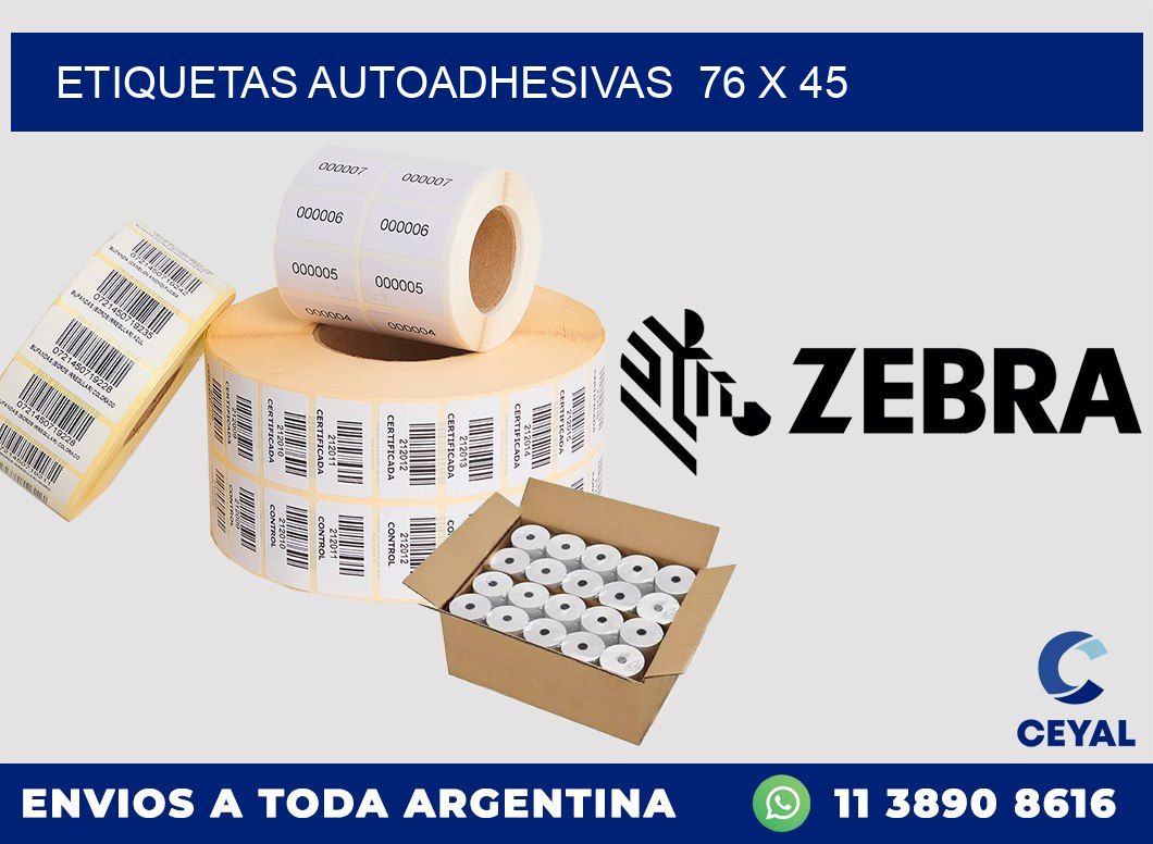 ETIQUETAS AUTOADHESIVAS  76 x 45