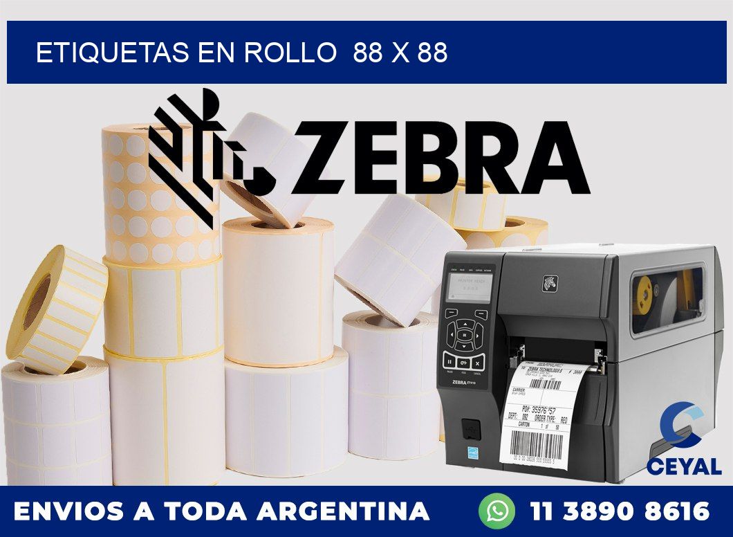 ETIQUETAS EN ROLLO  88 x 88