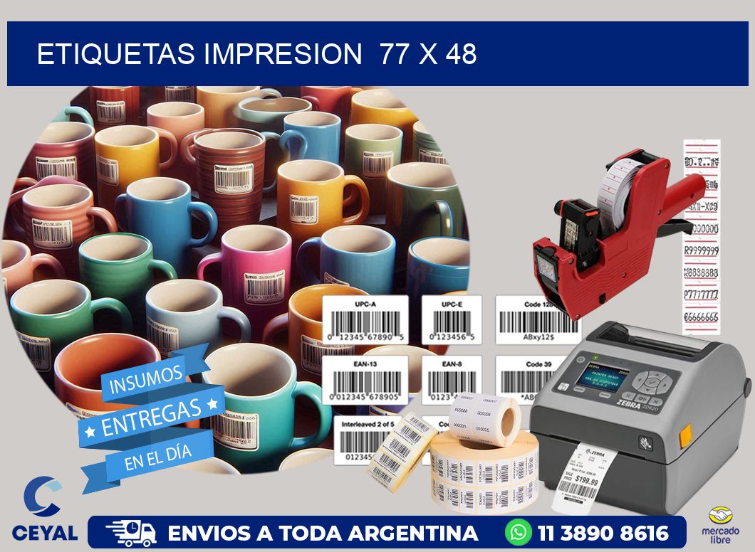 ETIQUETAS IMPRESION  77 x 48