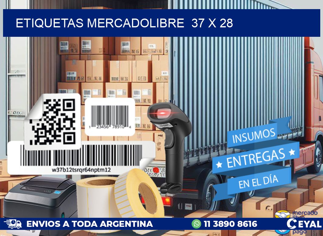 ETIQUETAS MERCADOLIBRE  37 x 28