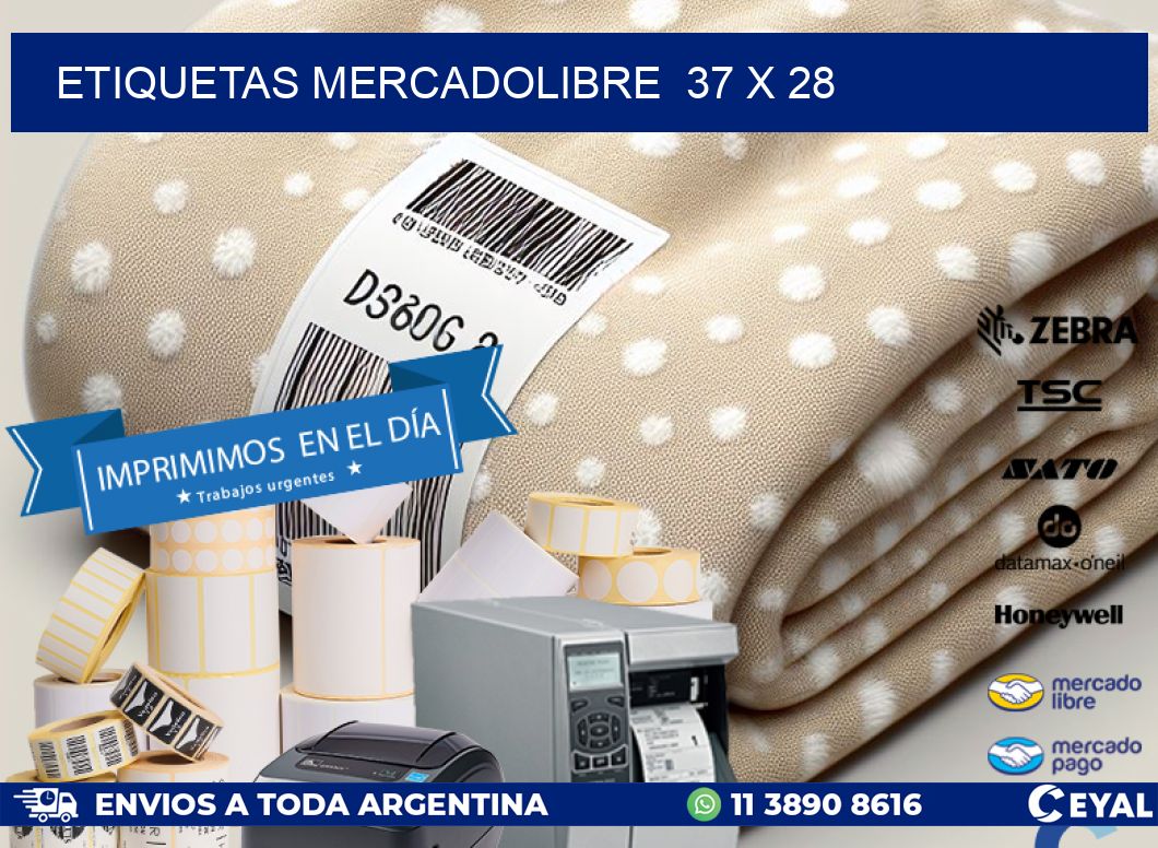 ETIQUETAS MERCADOLIBRE  37 x 28