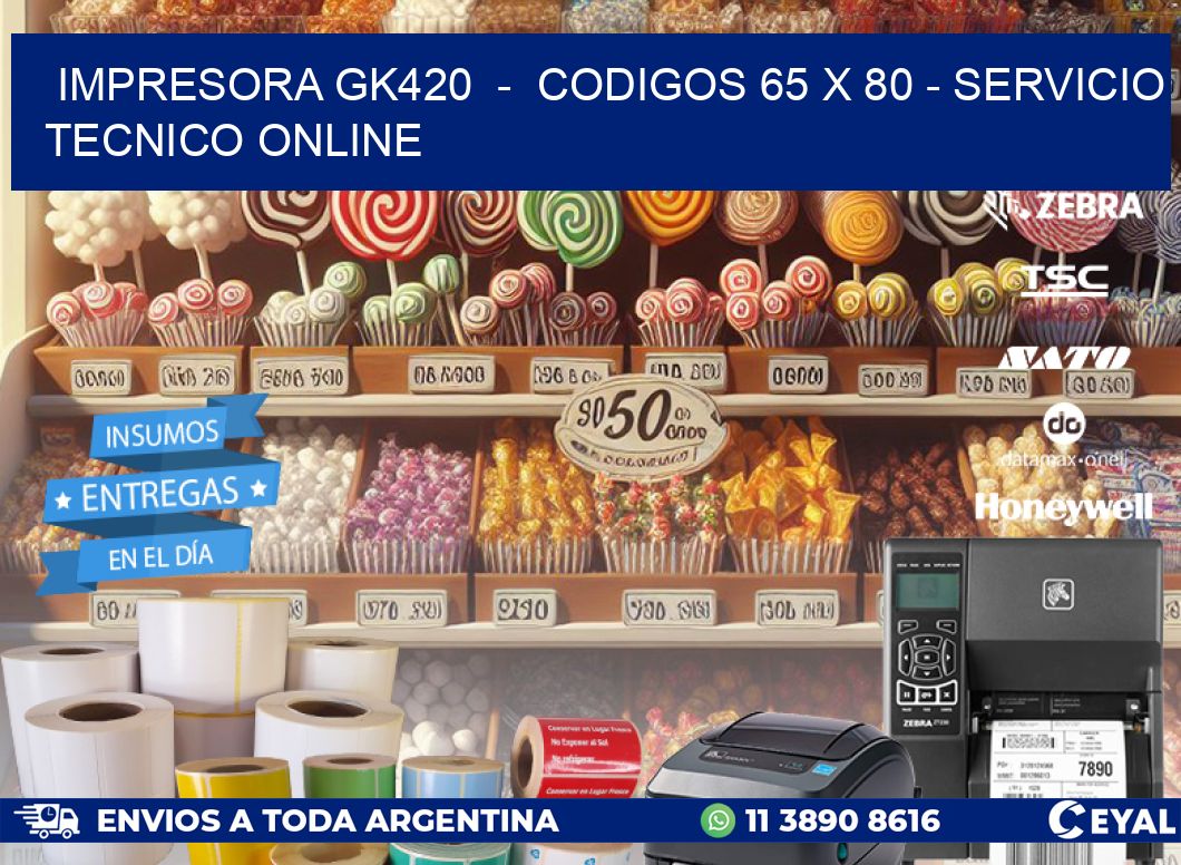 IMPRESORA GK420  -  CODIGOS 65 x 80 - SERVICIO TECNICO ONLINE