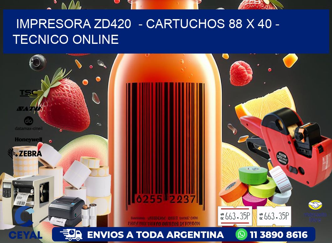 IMPRESORA ZD420  - CARTUCHOS 88 x 40 - TECNICO ONLINE