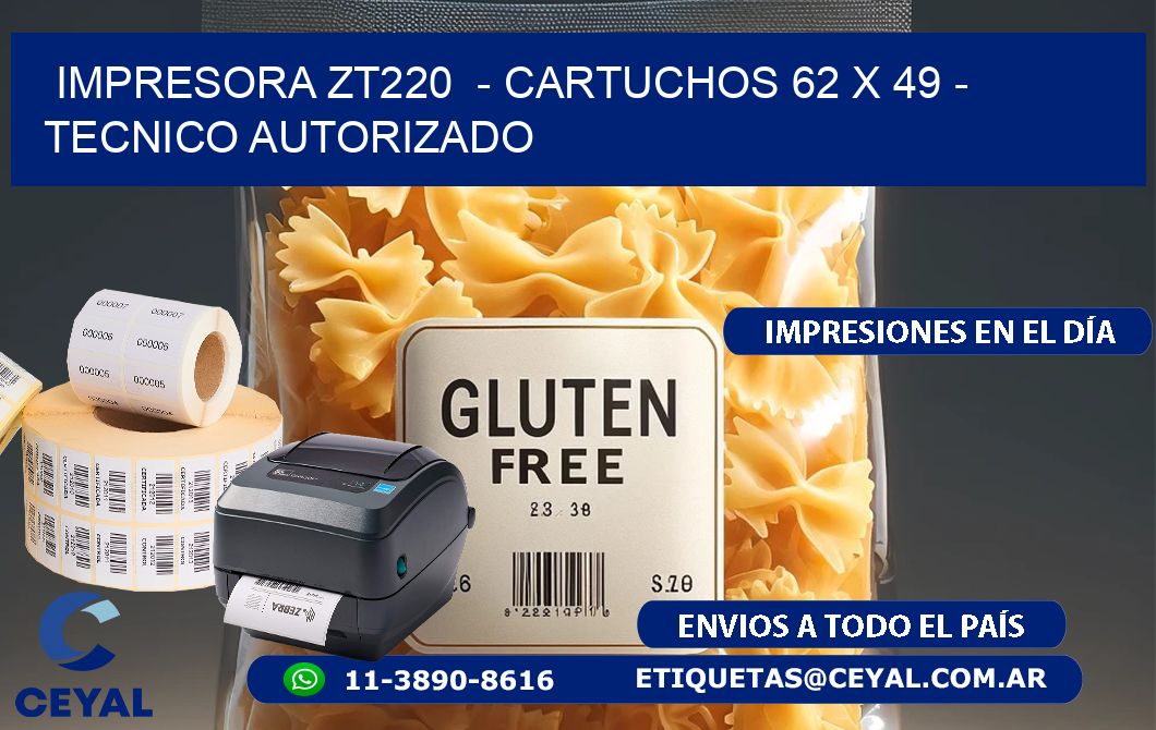 IMPRESORA ZT220  - CARTUCHOS 62 x 49 - TECNICO AUTORIZADO