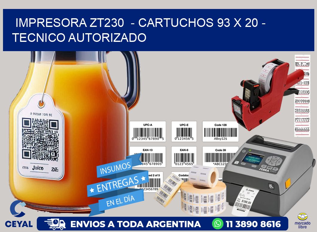 IMPRESORA ZT230  - CARTUCHOS 93 x 20 - TECNICO AUTORIZADO