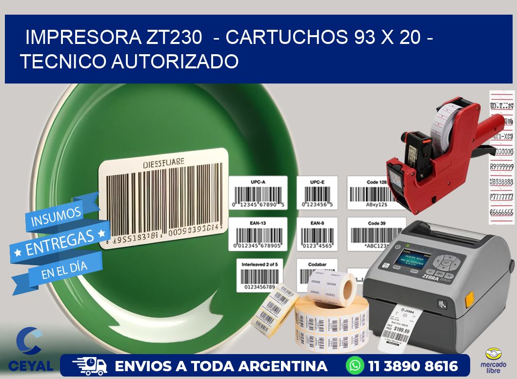 IMPRESORA ZT230  - CARTUCHOS 93 x 20 - TECNICO AUTORIZADO