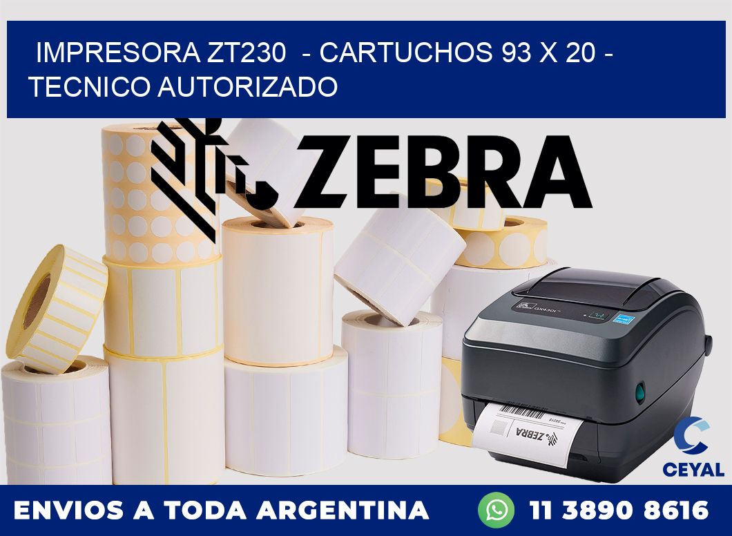 IMPRESORA ZT230  - CARTUCHOS 93 x 20 - TECNICO AUTORIZADO