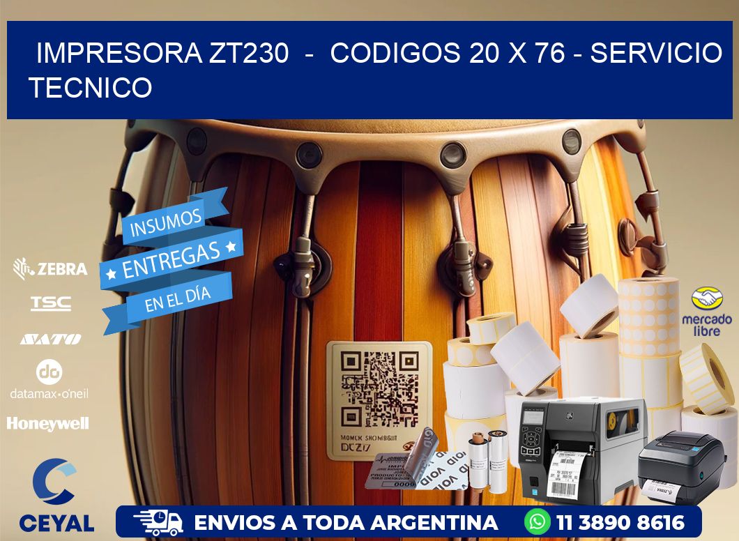 IMPRESORA ZT230  -  CODIGOS 20 x 76 - SERVICIO TECNICO