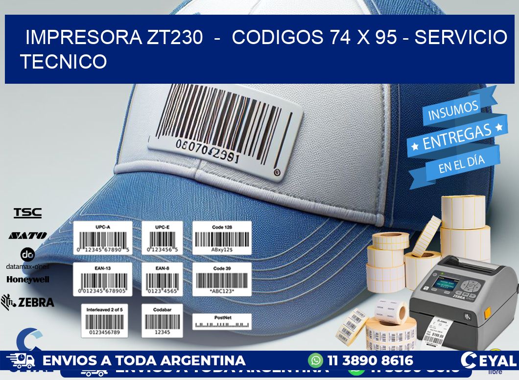 IMPRESORA ZT230  -  CODIGOS 74 x 95 - SERVICIO TECNICO