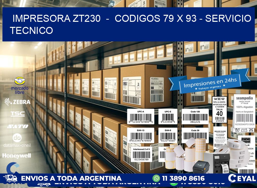 IMPRESORA ZT230  -  CODIGOS 79 x 93 - SERVICIO TECNICO