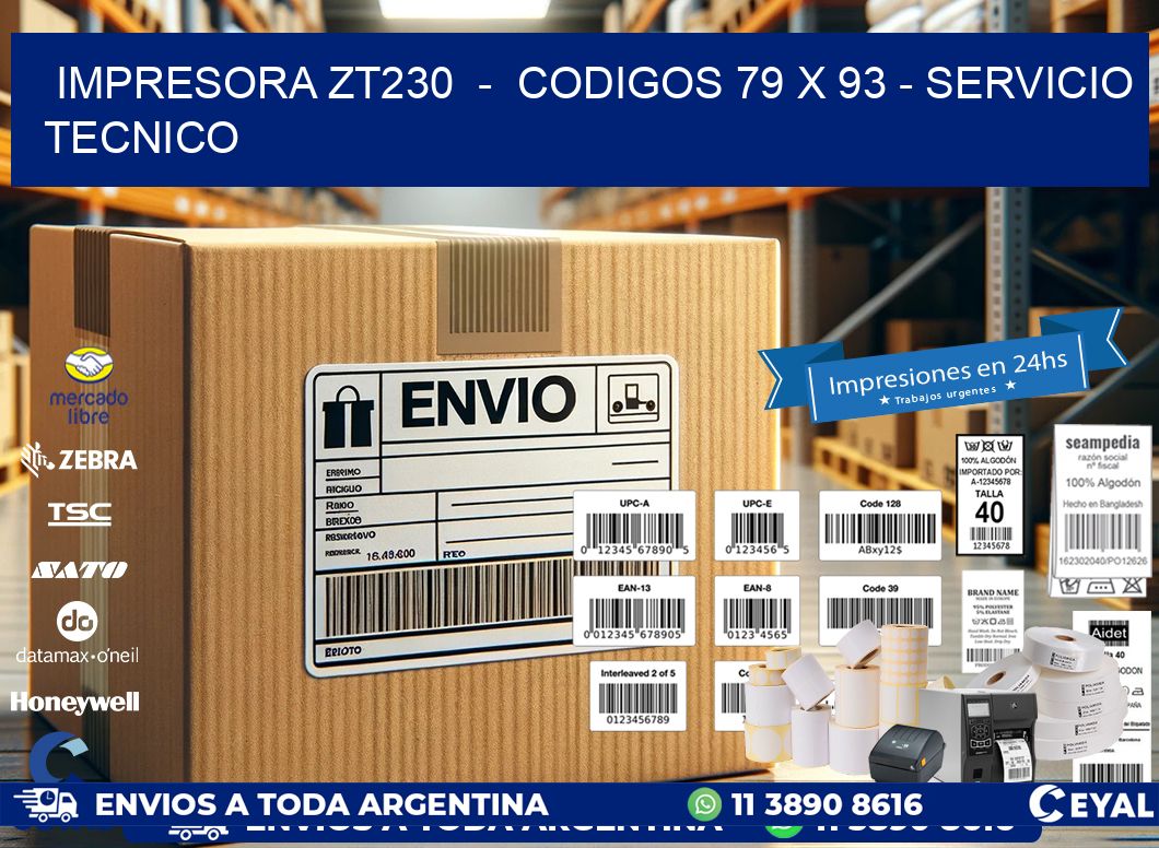 IMPRESORA ZT230  -  CODIGOS 79 x 93 - SERVICIO TECNICO