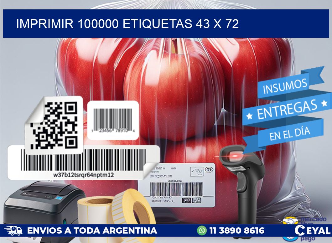 IMPRIMIR 100000 ETIQUETAS 43 x 72