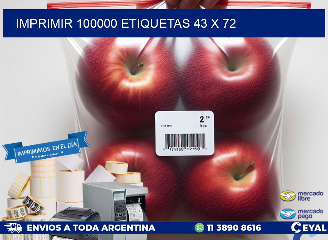 IMPRIMIR 100000 ETIQUETAS 43 x 72