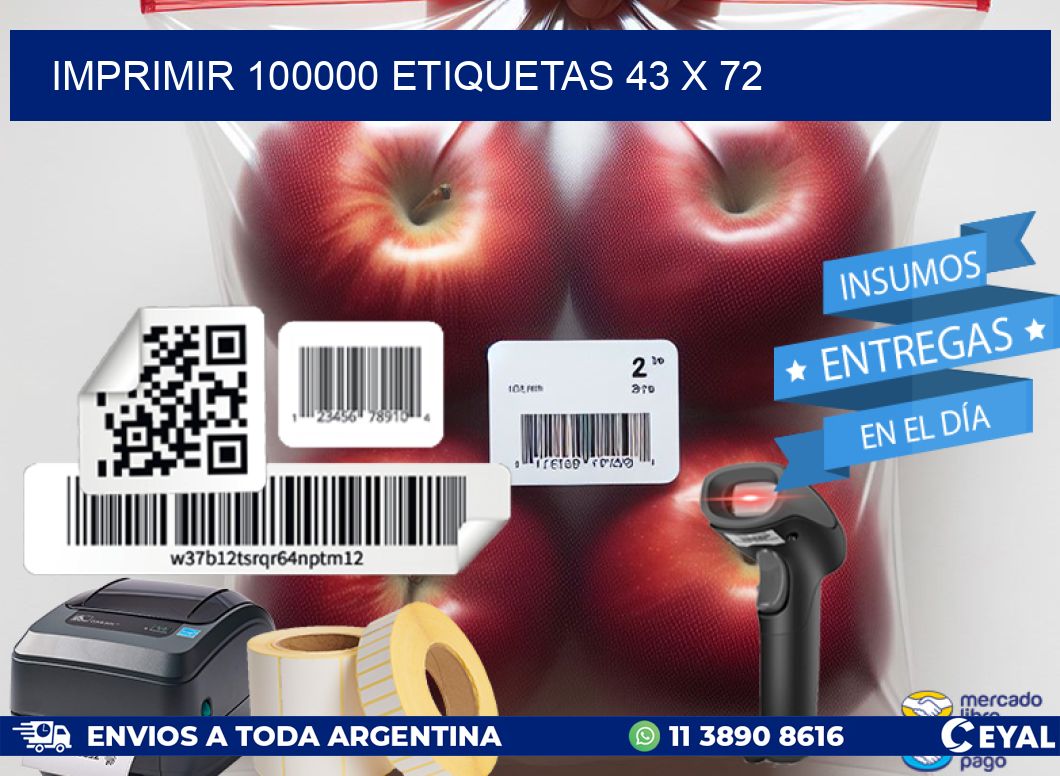 IMPRIMIR 100000 ETIQUETAS 43 x 72