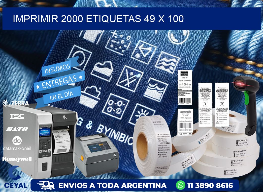 IMPRIMIR 2000 ETIQUETAS 49 x 100