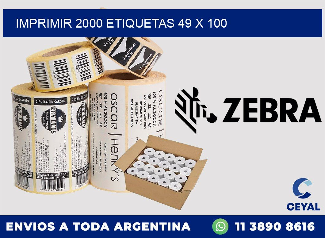 IMPRIMIR 2000 ETIQUETAS 49 x 100