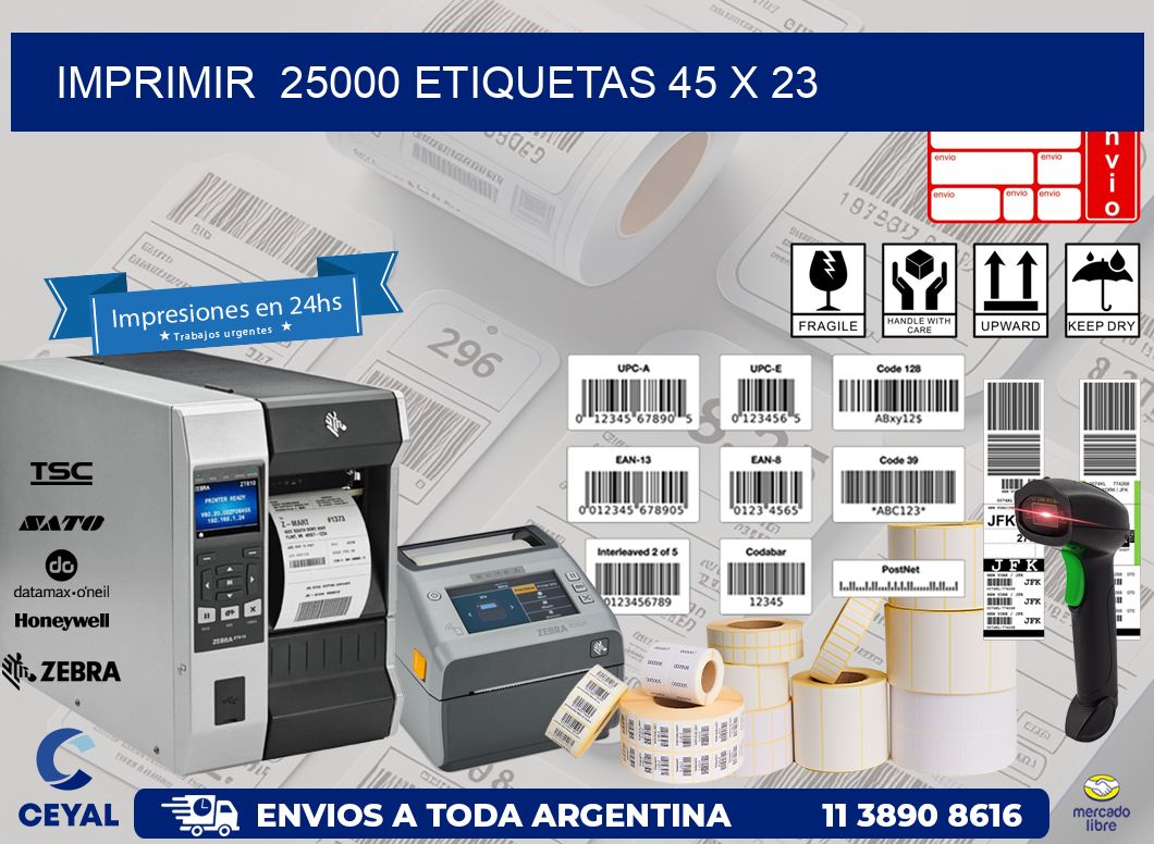 IMPRIMIR  25000 ETIQUETAS 45 x 23