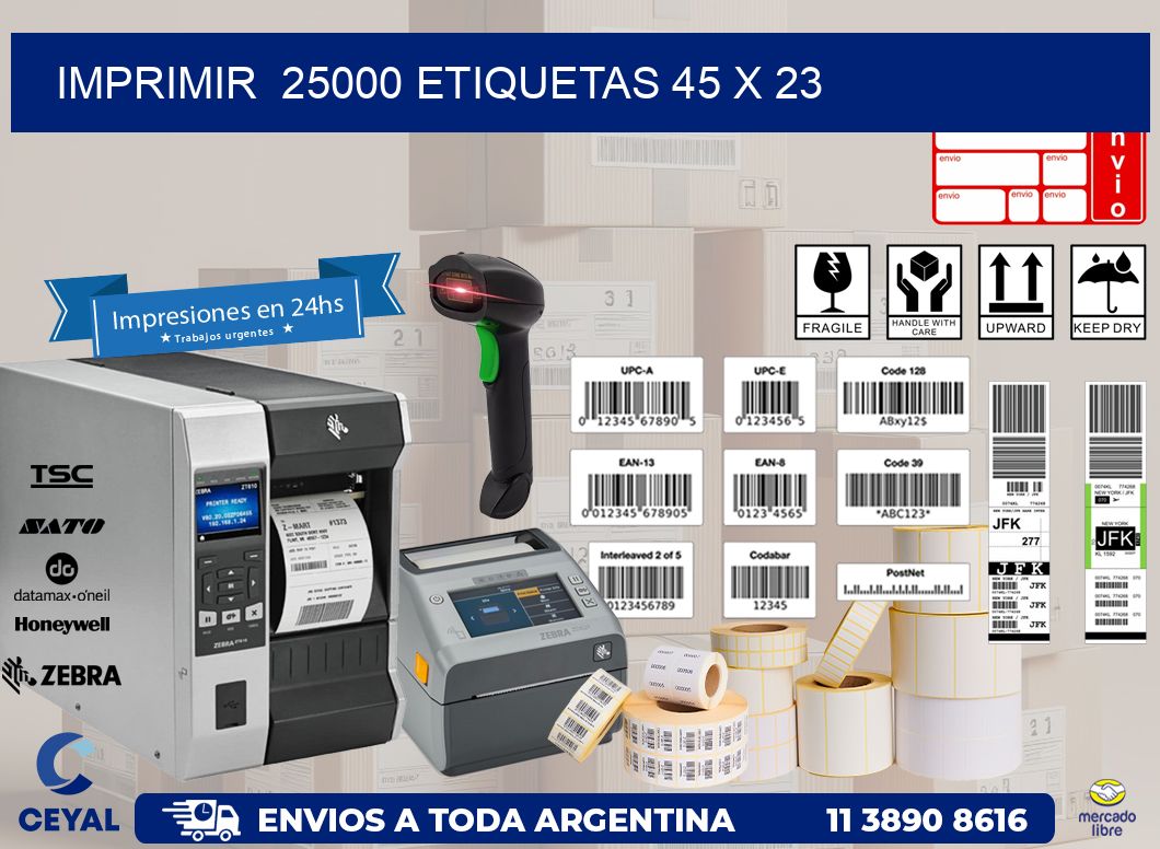 IMPRIMIR  25000 ETIQUETAS 45 x 23