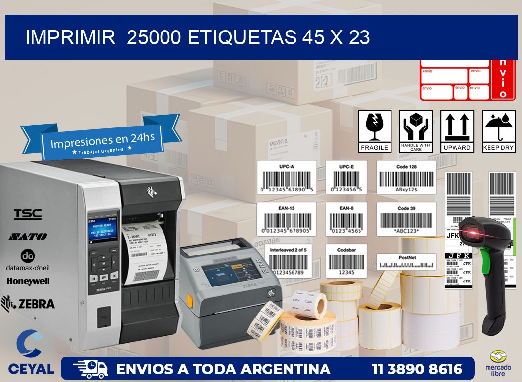 IMPRIMIR  25000 ETIQUETAS 45 x 23