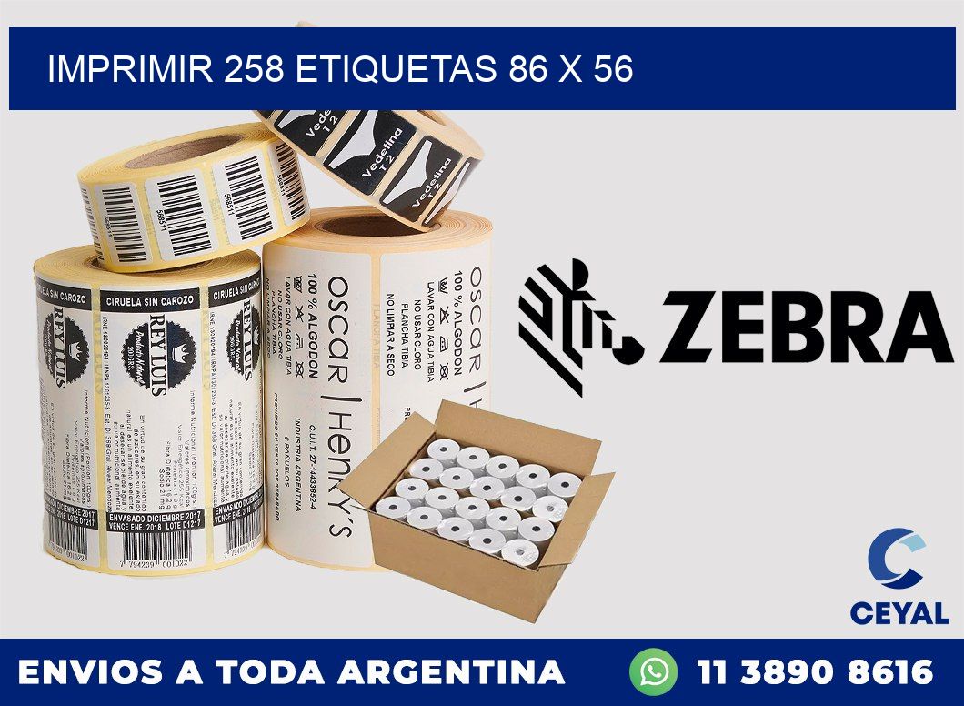 IMPRIMIR 258 ETIQUETAS 86 x 56