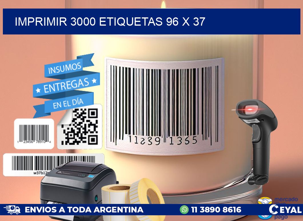 IMPRIMIR 3000 ETIQUETAS 96 x 37