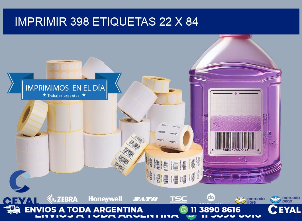 IMPRIMIR 398 ETIQUETAS 22 x 84