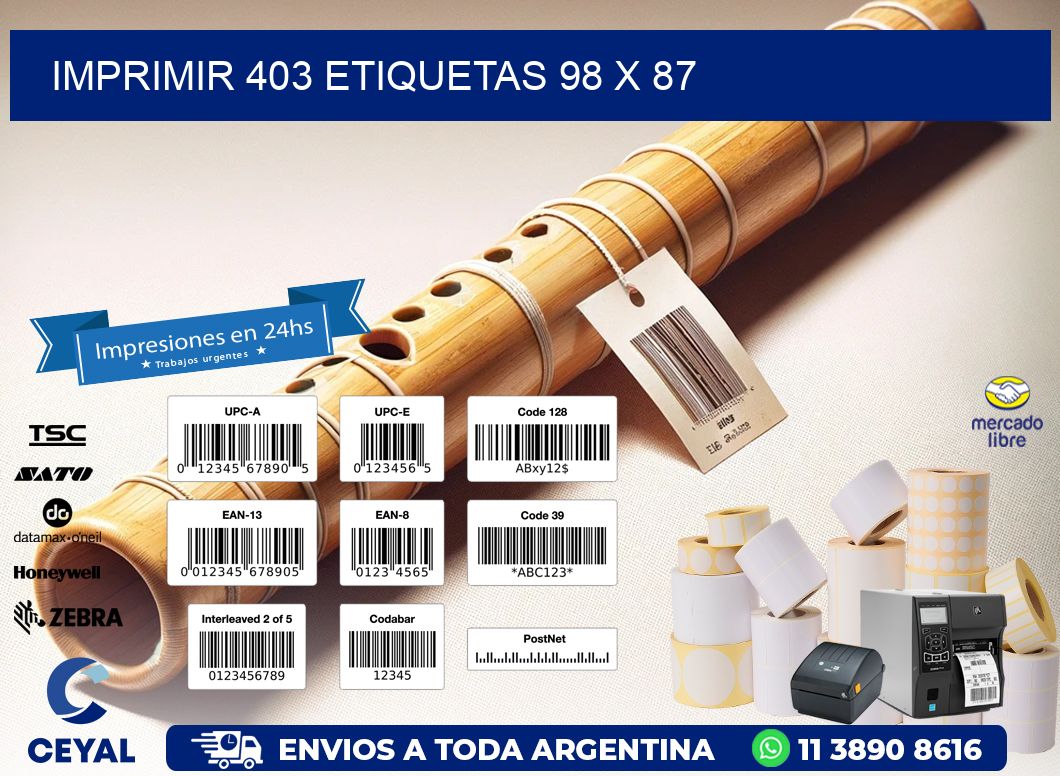 IMPRIMIR 403 ETIQUETAS 98 x 87