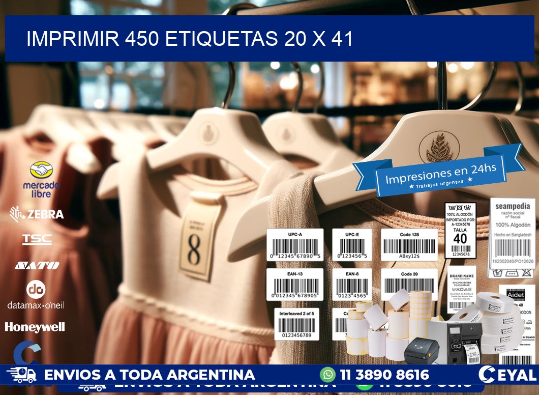 IMPRIMIR 450 ETIQUETAS 20 x 41