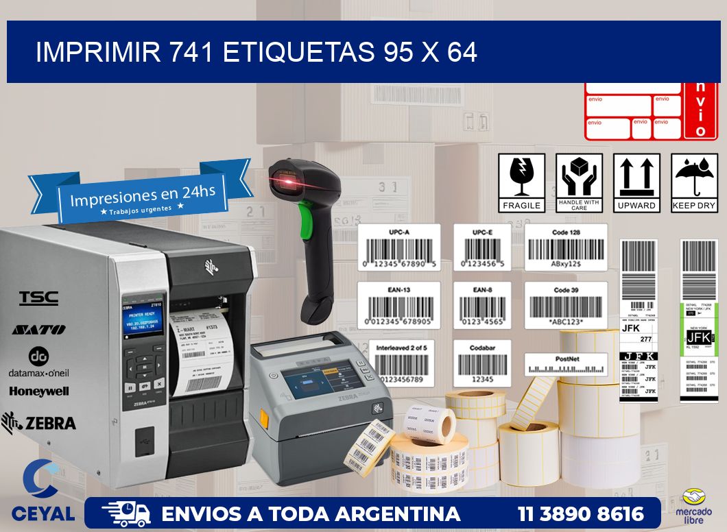 IMPRIMIR 741 ETIQUETAS 95 x 64