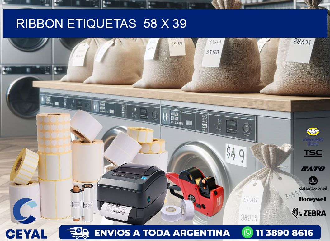 RIBBON ETIQUETAS  58 x 39