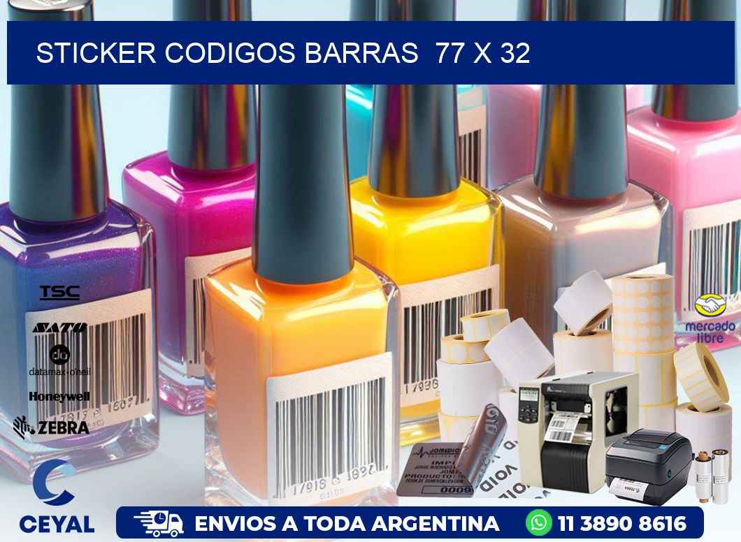 STICKER CODIGOS BARRAS  77 x 32