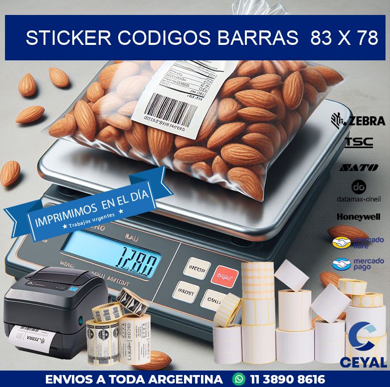 STICKER CODIGOS BARRAS  83 x 78