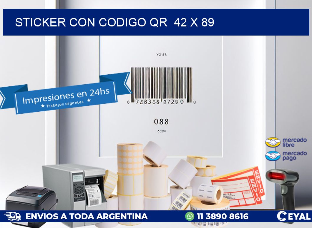 STICKER CON CODIGO QR  42 x 89