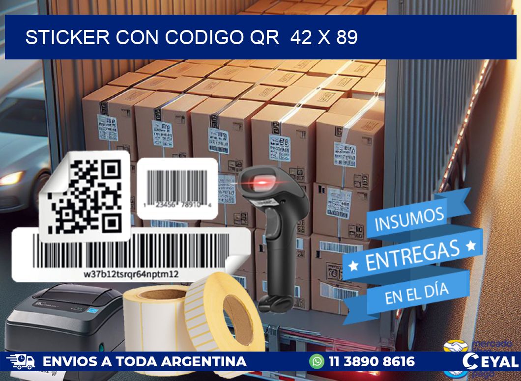 STICKER CON CODIGO QR  42 x 89