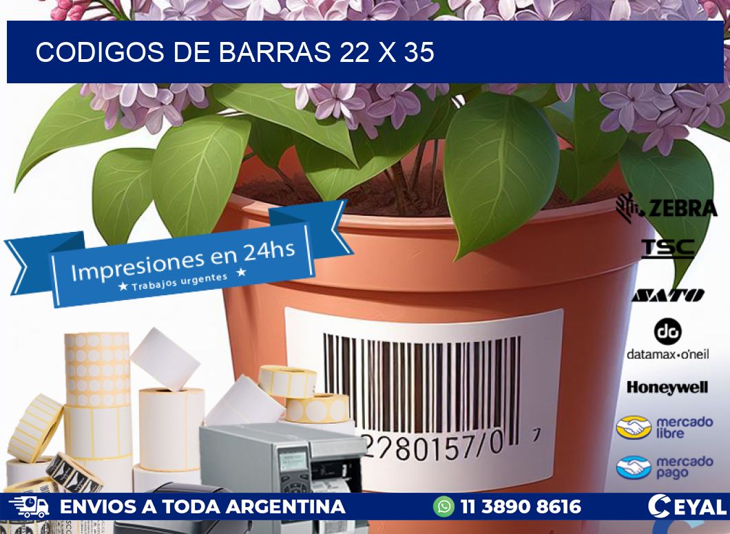codigos de barras 22 x 35