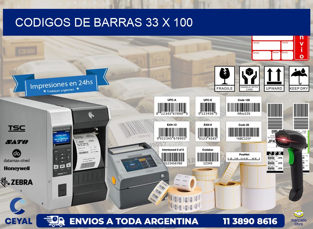 codigos de barras 33 x 100
