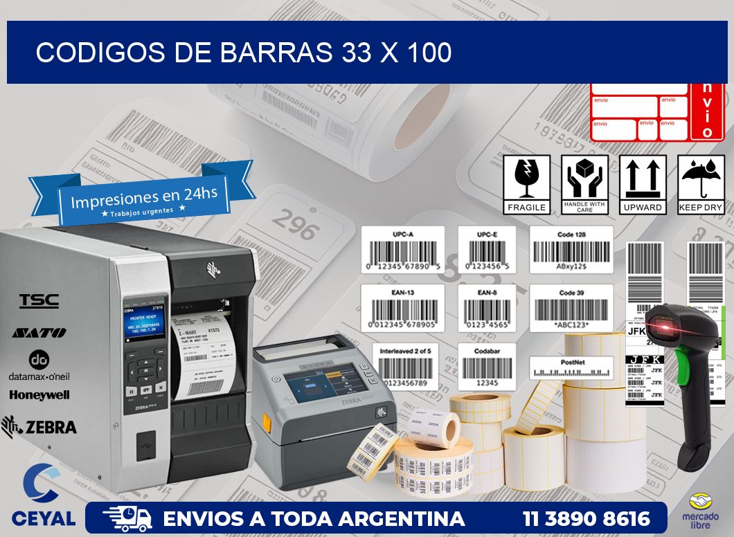 codigos de barras 33 x 100