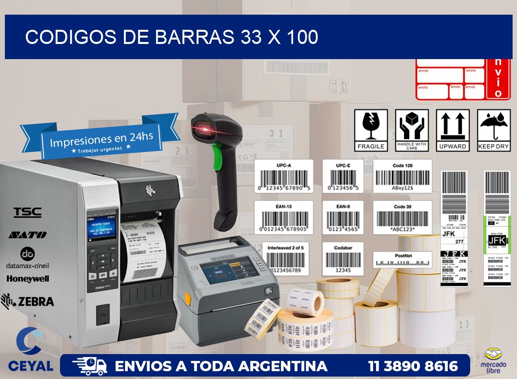 codigos de barras 33 x 100