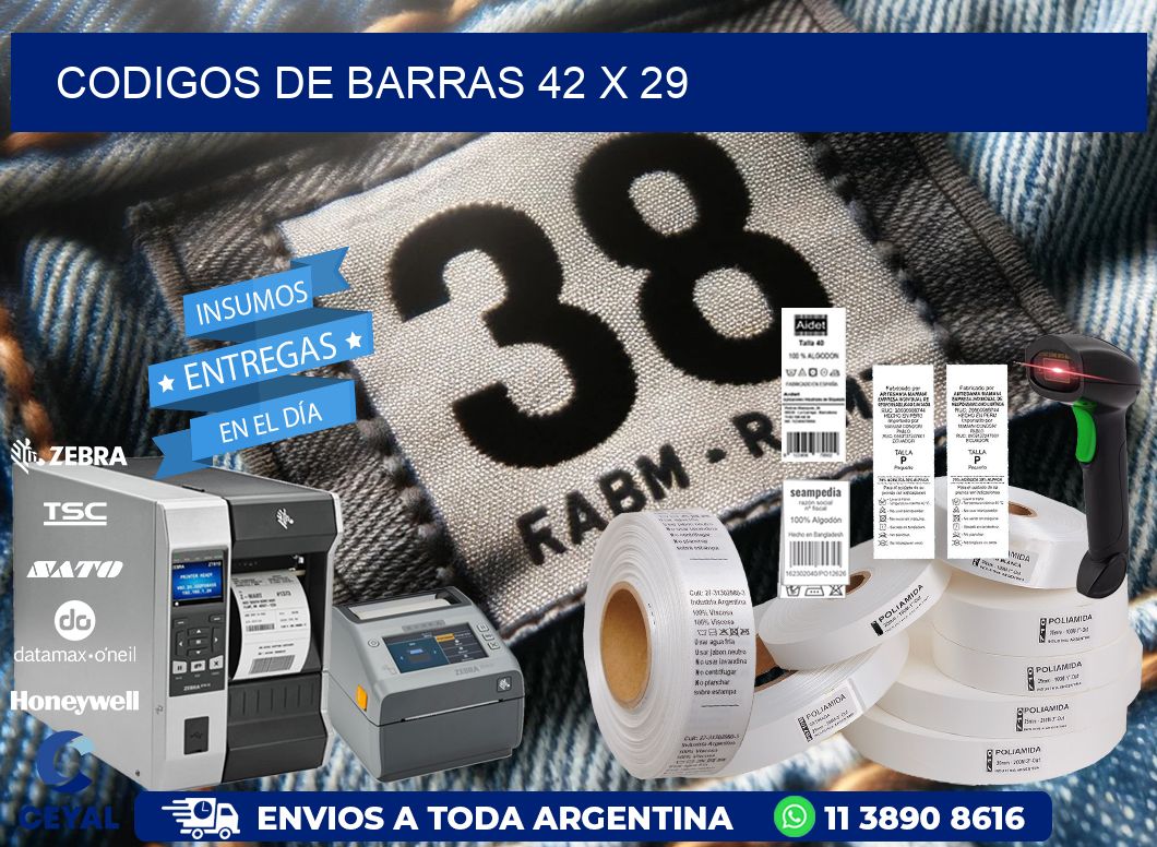 codigos de barras 42 x 29