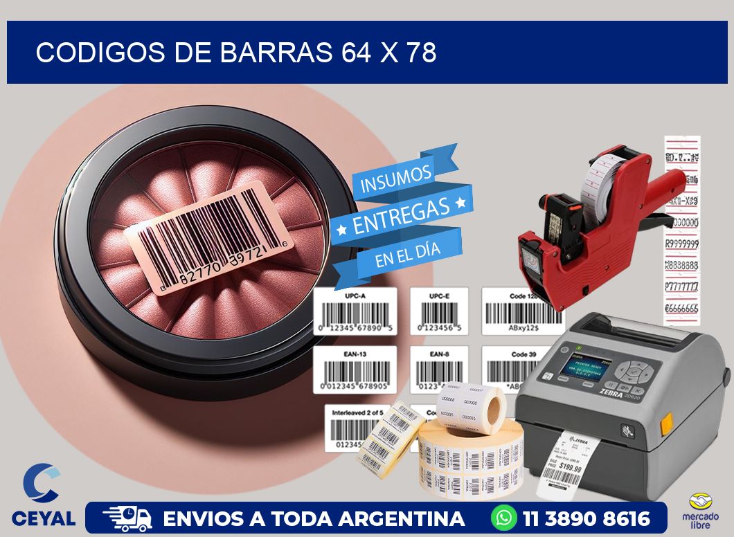 codigos de barras 64 x 78