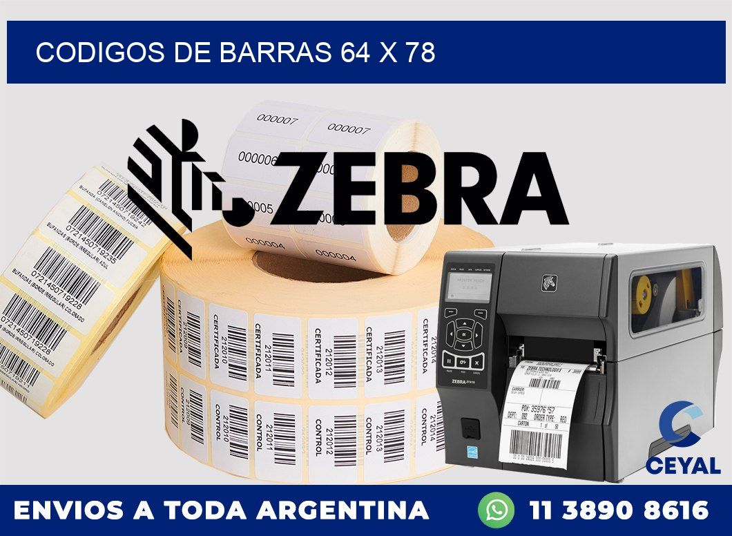 codigos de barras 64 x 78