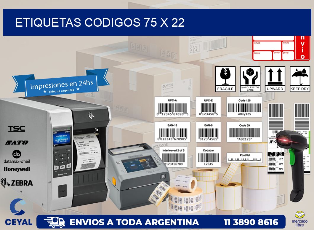 etiquetas codigos 75 x 22