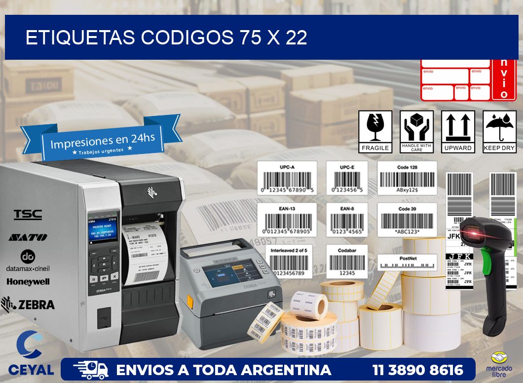 etiquetas codigos 75 x 22