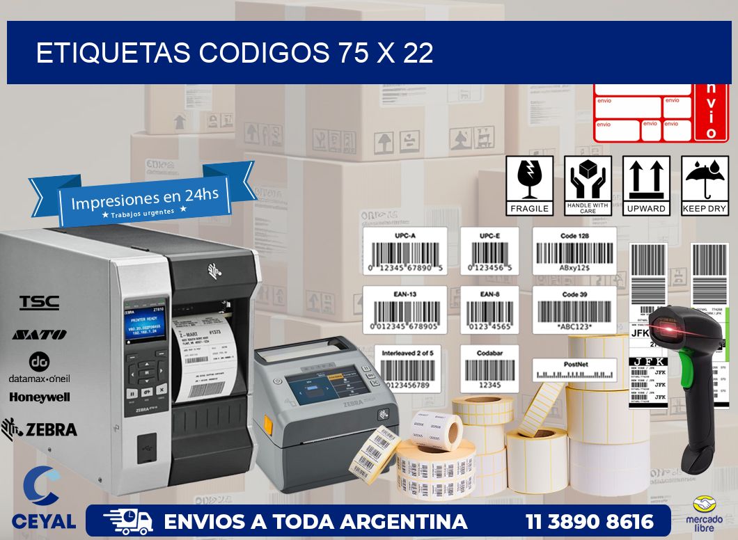 etiquetas codigos 75 x 22