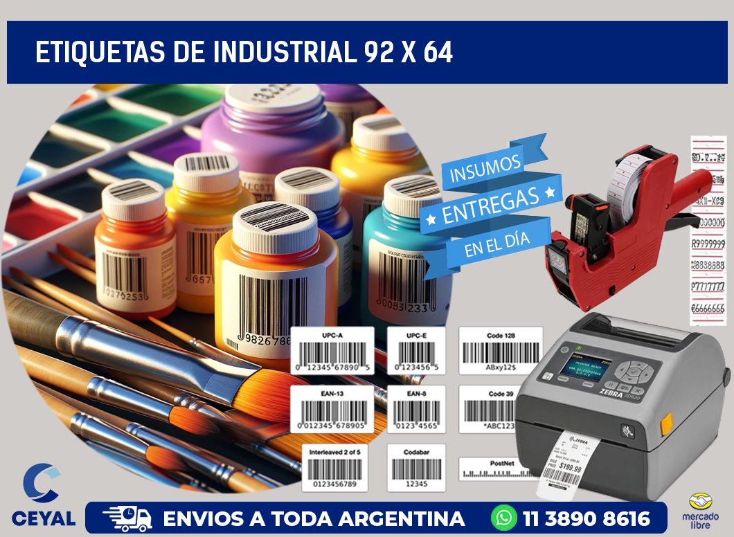 etiquetas de industrial 92 x 64